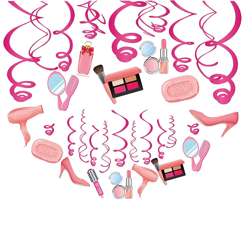 Spa Make Up Birthday Party Supplies Makeup Disposable Tableware with Plates Cup Napkins Balloons More for Girls Decoration | Дом и сад