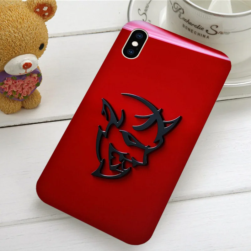 For iPhone 6S case 5 5S 6 7 8 Plus X XR XS 11 Pro Max Soft Silicone TPU Phone Cases Cover Dodge Demon Challenger Logo | Мобильные