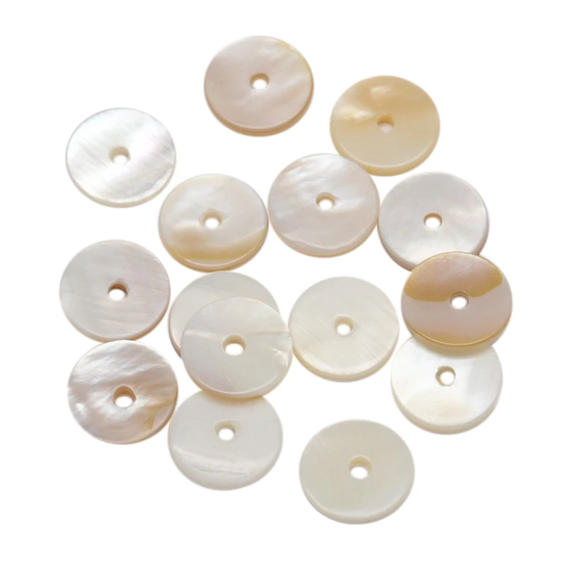 

50 шт. 10 мм окрашенные плоские круглые бусины из натуральной ракушки разделители дисковые бусины для изготовления ювелирных изделий своими ...