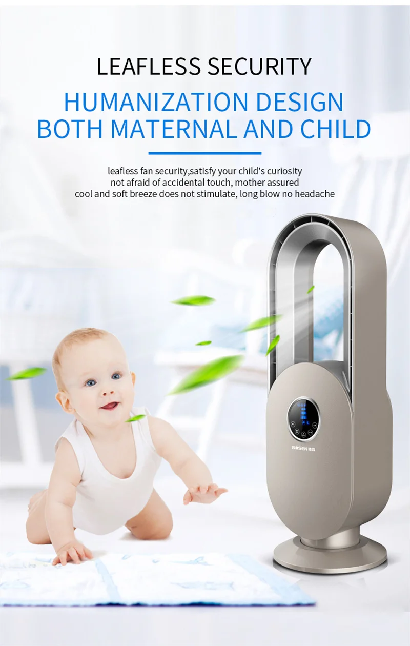 

Electric Bladeless Fan Tower Fan With Remote Control 15 Timing Household Desktop Mute Air Circulation Purification Safe Fan FS67