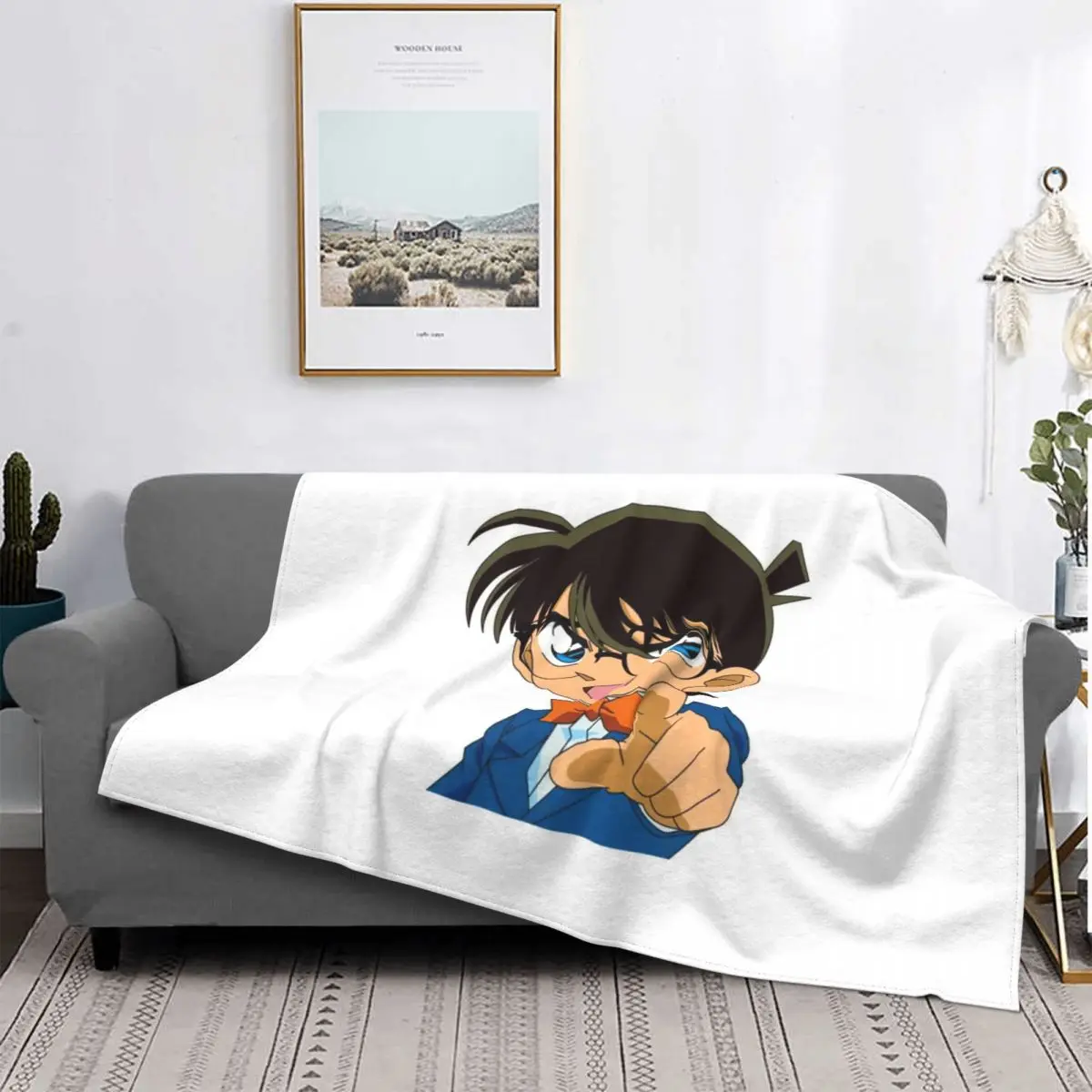 

Одеяла Detective Conan с флисовой подкладкой, ультрамягкий декоративный плед для постельного белья, тонкое плюшевое покрывало для спальни