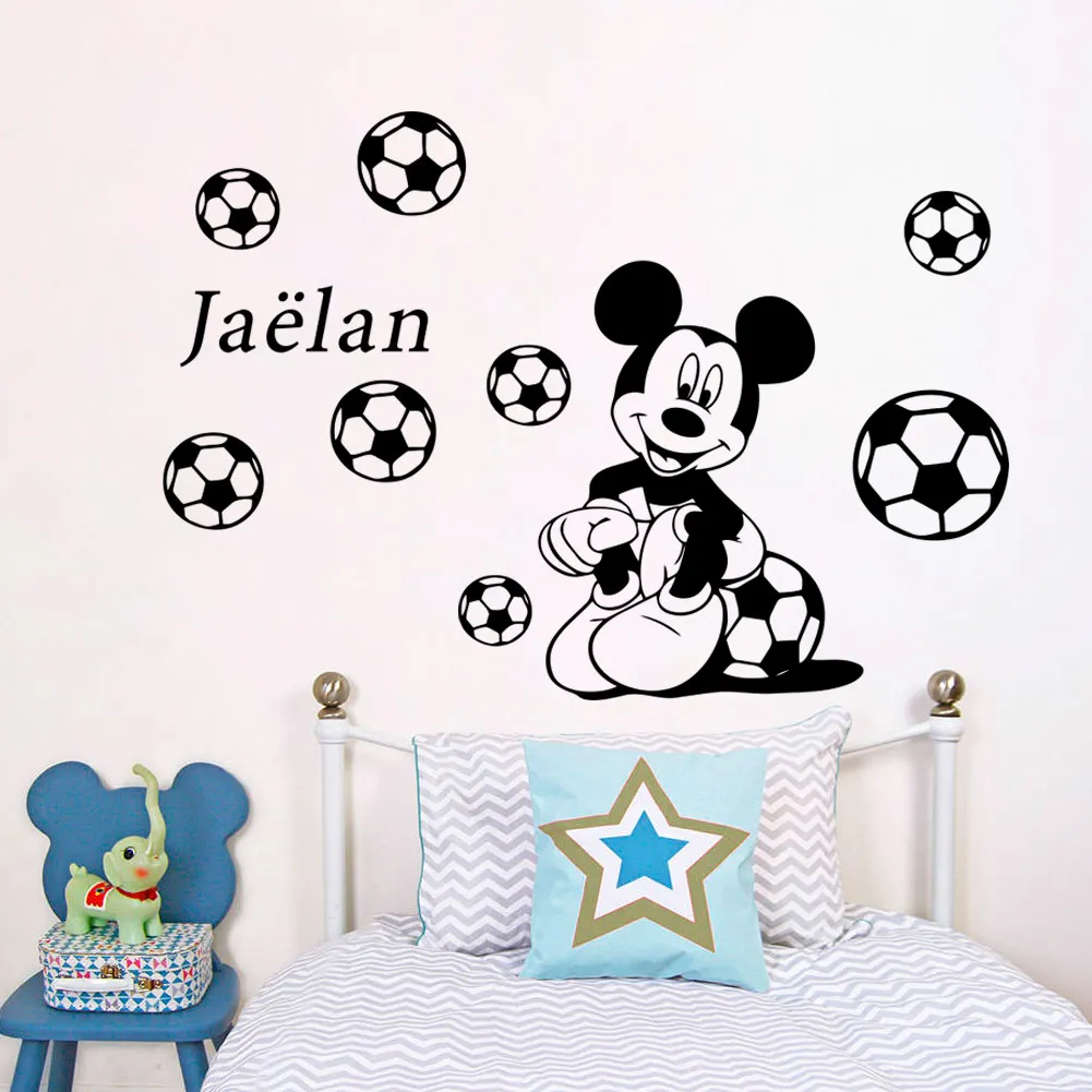 Дисней Микки пользовательское имя водонепроницаемый наклейки на стену для