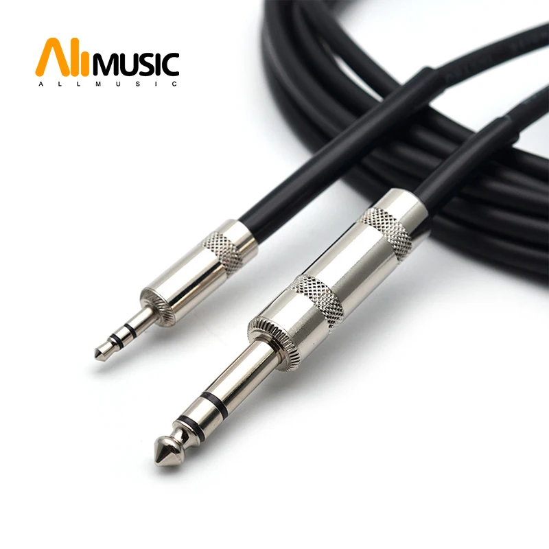 

JOYO Instrument Cable CM-01 Shielded Stereo Cable 3.5mm Male to 6.3mm male plug 6 ft Black