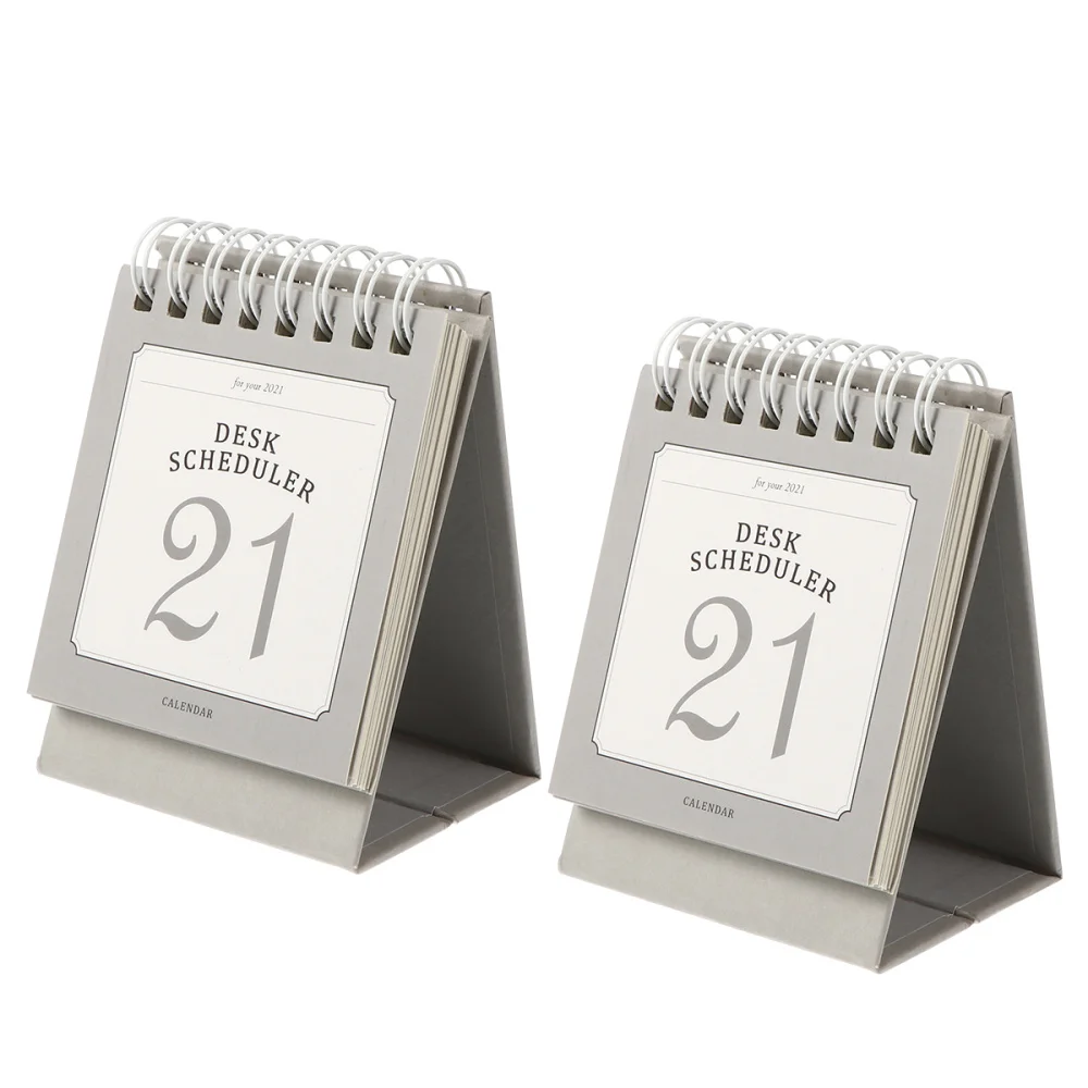 

2 Pcs Home Office Desktop Calendar Paper 2021 Standing Calendar