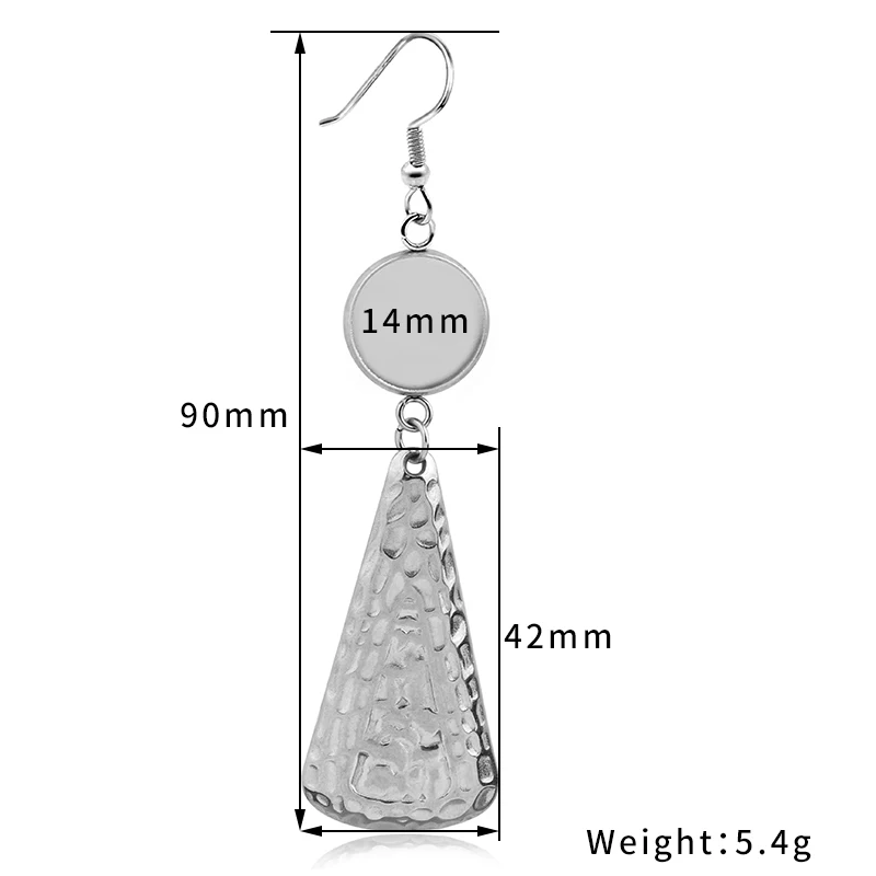 6pcs 10 12 14 16 18 20 25mm Stainless Steel Earring Tray Bezel Cabochon Blank Base Findings For DIY Glass Cameo Jewelry Making