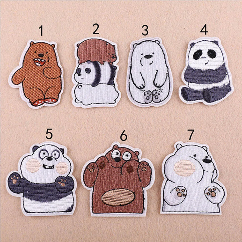 

New Cartoon Animal Bear Embroidery Decal Iron On Patches 1PC Bear Badges For Clothes DIY Sticker Sweater Dress Ornament Applique
