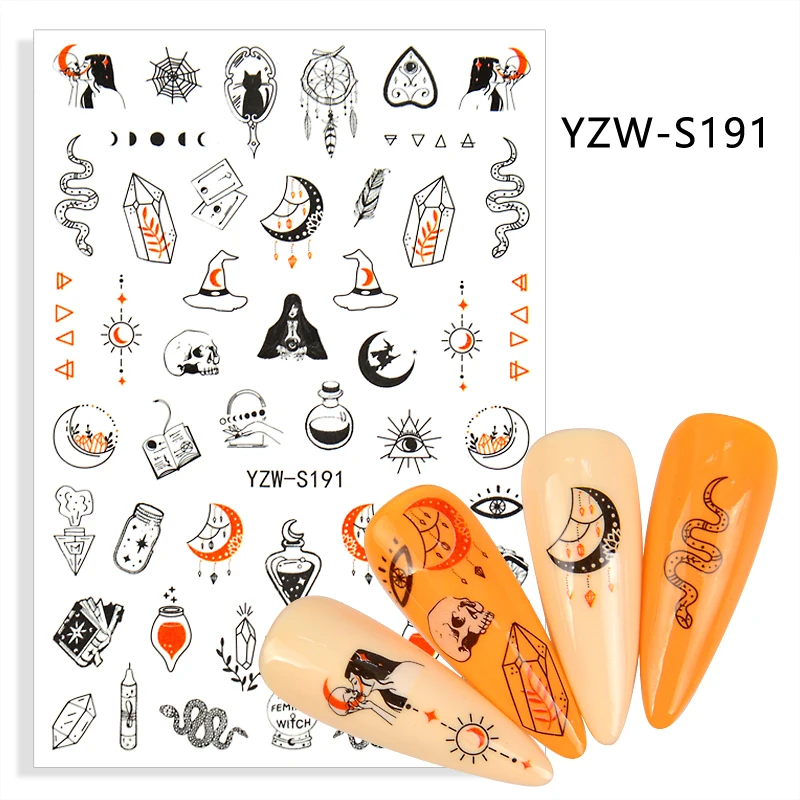 3D дизайн ногтей на Хэллоуин новые наклейки для ногтевого дизайна аниме Череп