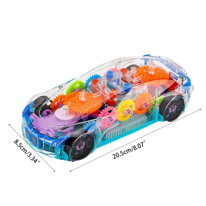 

Transparent Light Music Mechanical Gear Toy Car