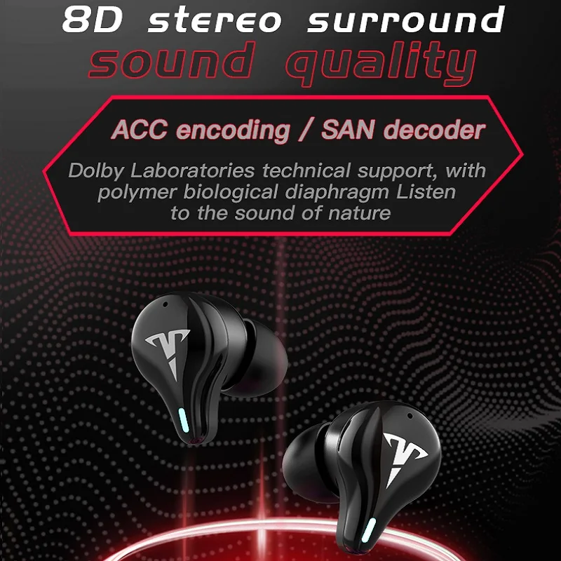 gaming earbuds low latency tws game bluetooth earphones with mic bass audio sound positioning wireless headsets for huawei mi free global shipping