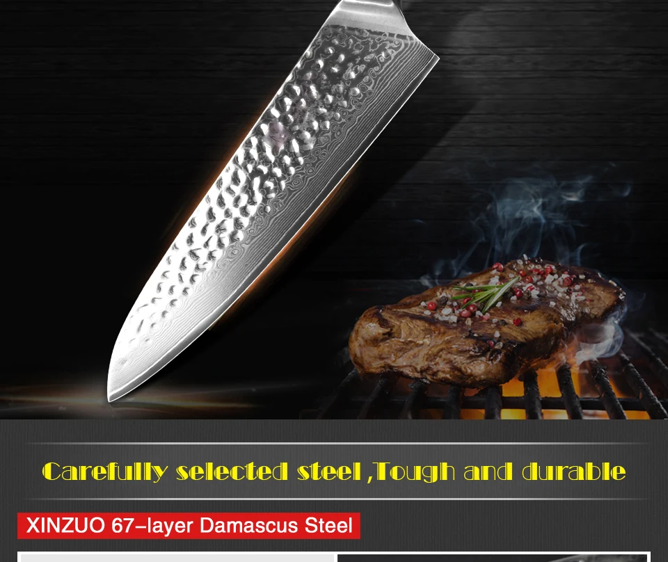 XINZUO " дюймовый нож Gyuto 10Cr15CoMoV японский Дамасская сталь Newarrival кухонные инструменты поварские ножи G10 Ручка