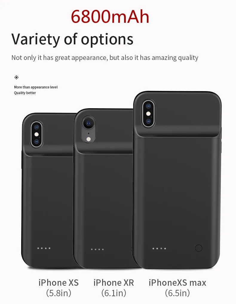 

6800mAh New Battery Charger Case For iPhone X Xs XR Battery Case Portable Power Bank Charging Cover For iPhone Xs Max Power Case