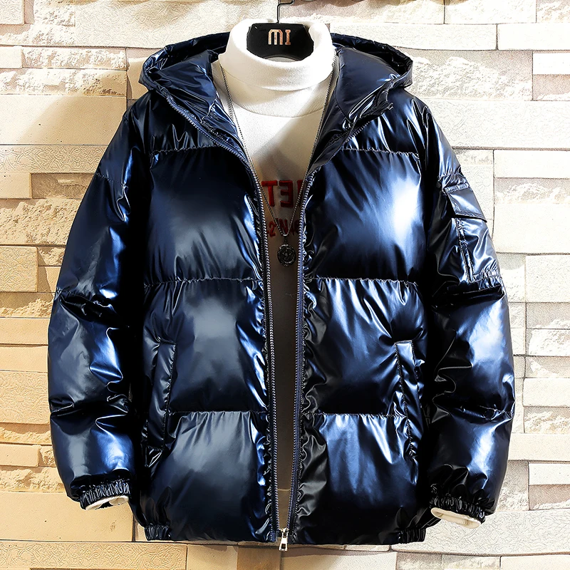

Cotton-padded jacket men's tide brand 2021new thick winter plus fat large size shiny padded jacket fat jacket down padded jacket