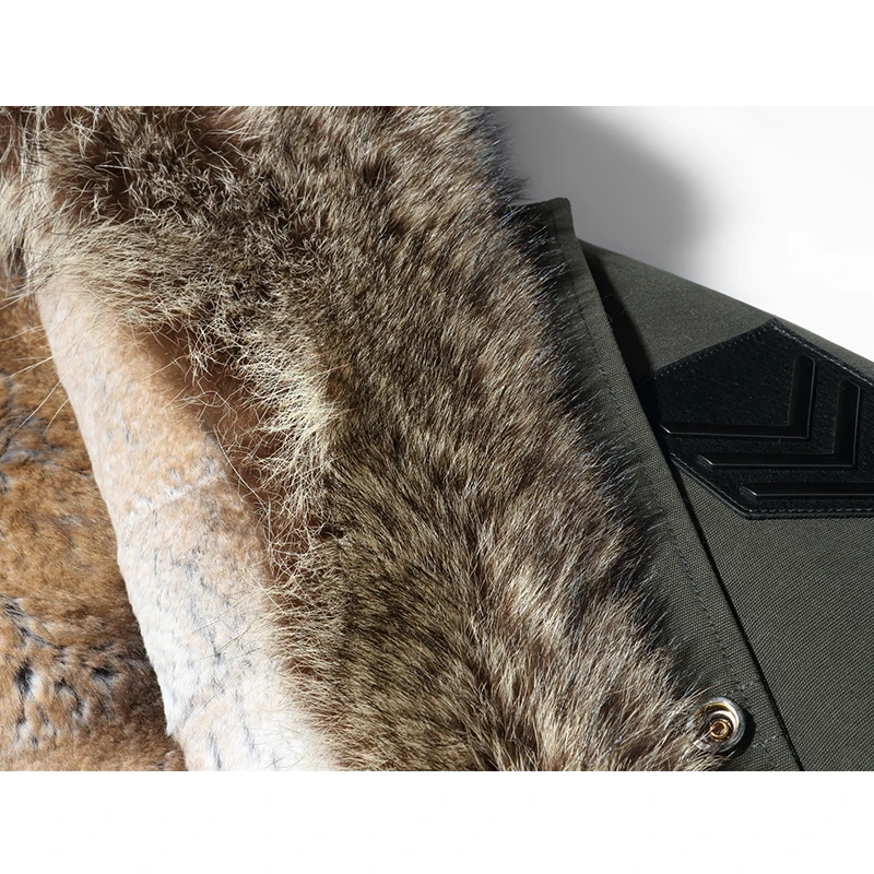 

BATMO natrual fur parkas,raccoon fur collar&rabbit fur liner thicked hooded jackets men,fur coat men,X19801