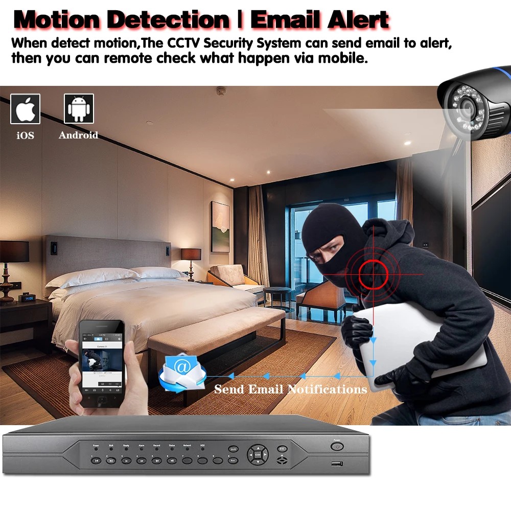 

NINIVISION 8MP 4K 16CH 5MP H.265+ System Audio POE CCTV Security NVR Kit Outdoor Waterproof IP Camera 5MP Surveillance kit