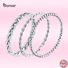 Женское кольцо с простой оплеткой Bamoer, классическое элегантное штабелируемое кольцо из настоящего серебра 925 пробы, свадебные ювелирные изделия, аксессуары