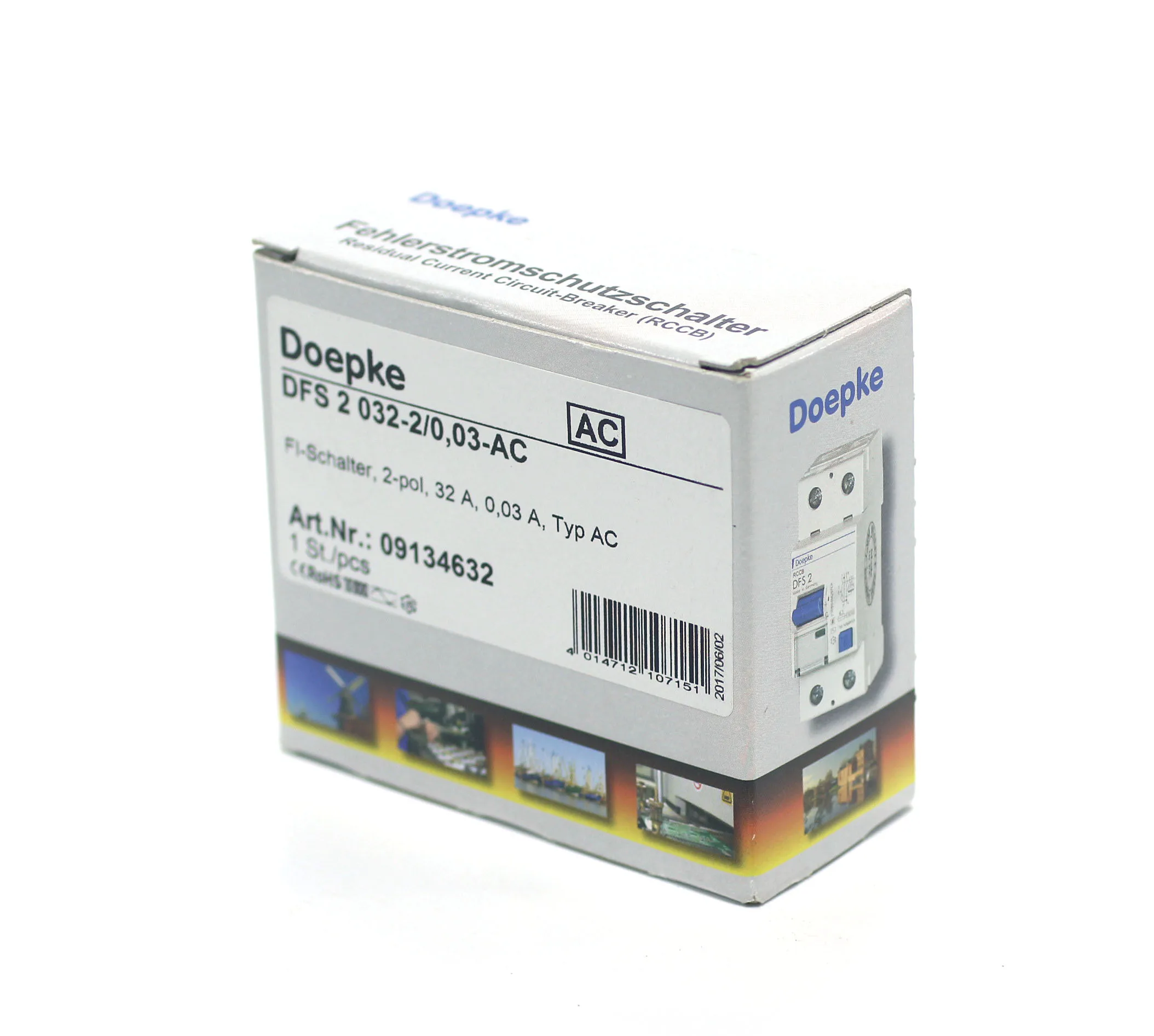 

Doepke Fever Bipolar Circuit Breaker Leakage Switch 32A/63A 2P