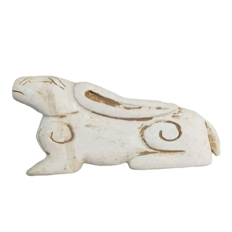 

Old antique jade chicken bone white rabbit small ornaments