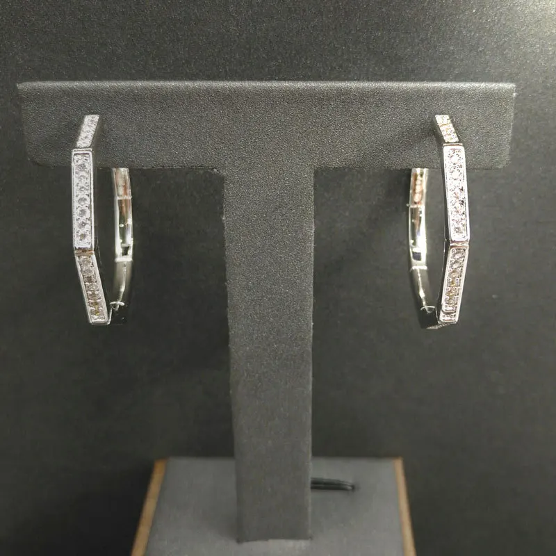 

s925 sterling silver August new octagonal geometric big earrings women's European and American style design Moroccan jewelry