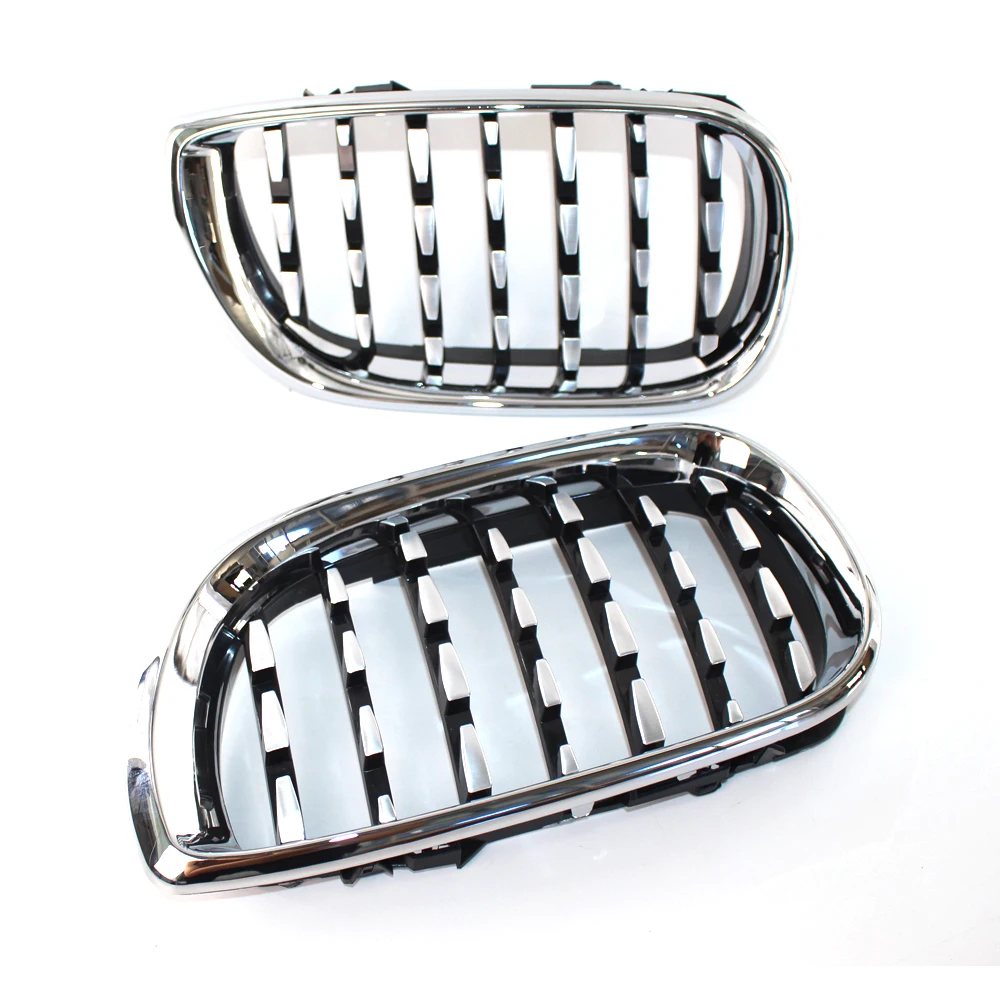 

1 Pair Gloss Black / Silver Meteors Kidney Front Grille Auto Racing Grille for BMW 3 Series E46 4 Door 2002-2005 Racing Grills