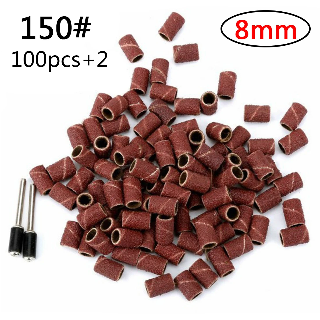 

100pcs+2 Drum Sanding Kit Sanding Band 1/8 Inch Sand Mandrels Fit for Dremel Electric Nail Drill Rotary Tools Accessori Dremel