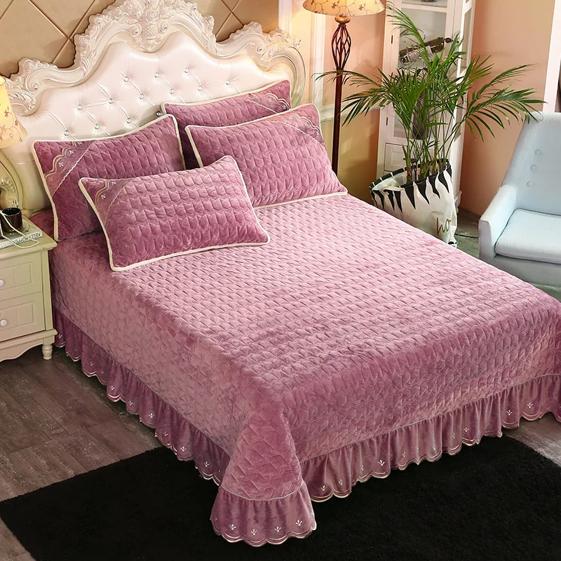 Новая Роскошная мягкая удобная фланелевая флисовая стеганая кружевная