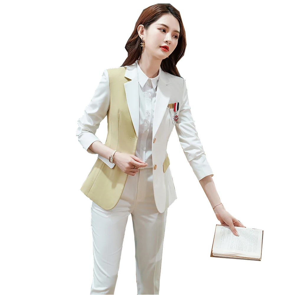 Новинка 2021 женский брючный костюм в Корейском стиле пиджак и брюки студенческом