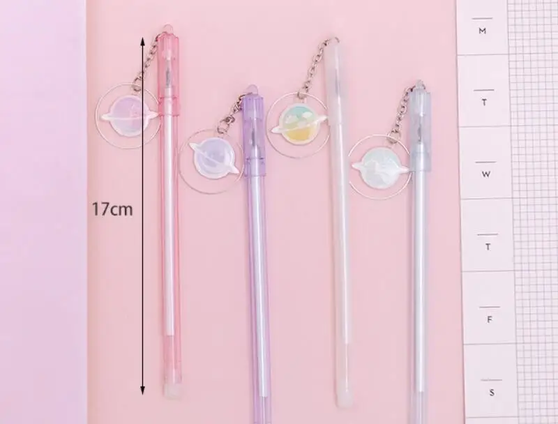 

40 pcs/lot Planet Cat Pendant Gel Pen Kawaii 0.38 mm Black Ink Neutral pen office School writing Supplies Stationery gift
