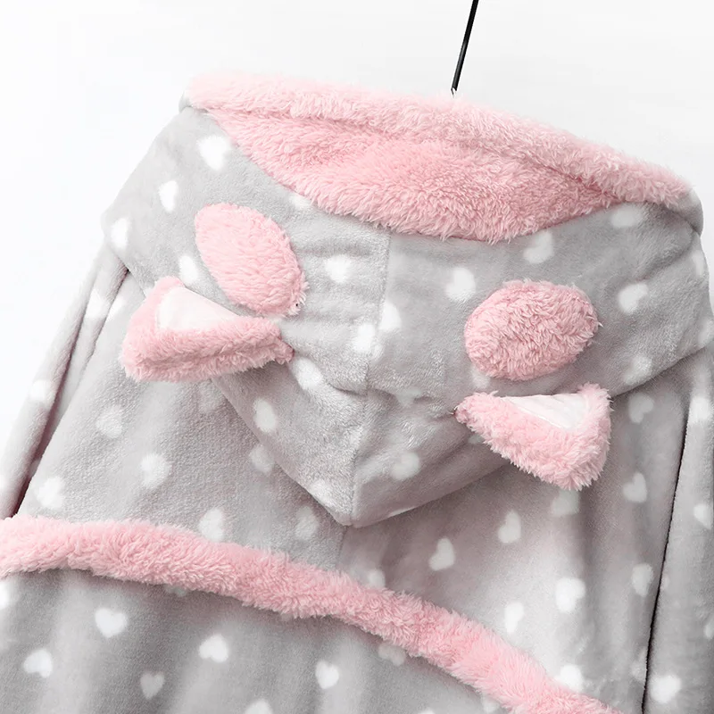 Осень зима ночное белье с вышивкой ананаса теплый банный халат из кораллового