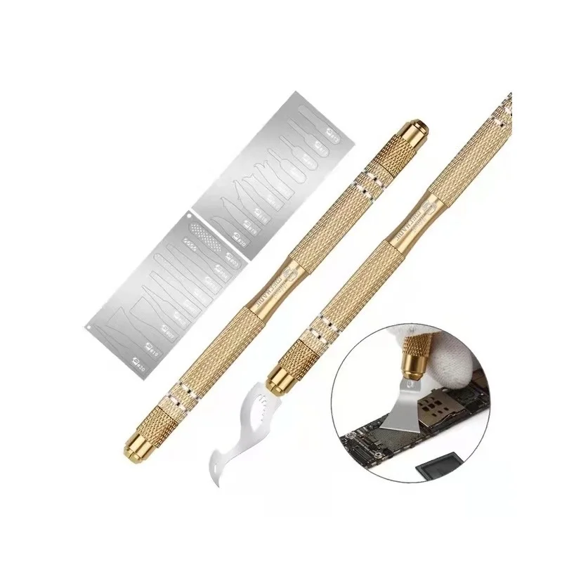 

MasterXu MECHANIC IMAX 9 Blade Set Non-Slip Metal Scalpel Knife Cutter Engraving Craft Phone PCB Stencil Repair Hand Tools