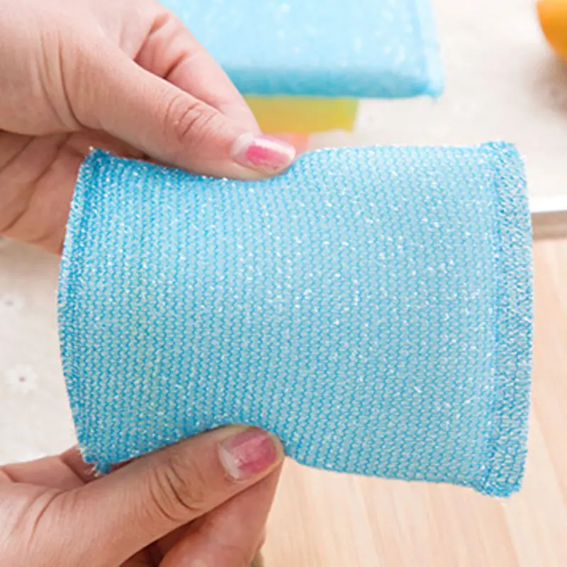

Antibacterial Microfiber Kitchen Scouring Cleaning Pads Double Side Sponges Scourer Non Odor Dish Scrubber Brush Kitchen Tools
