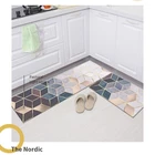 Водонепроницаемый маслостойкий кухонный коврик, длинный напольный коврик в полоску, нескользящий коврик для входной двери, мягкие коврики с принтом для спальни, домашней гостиной