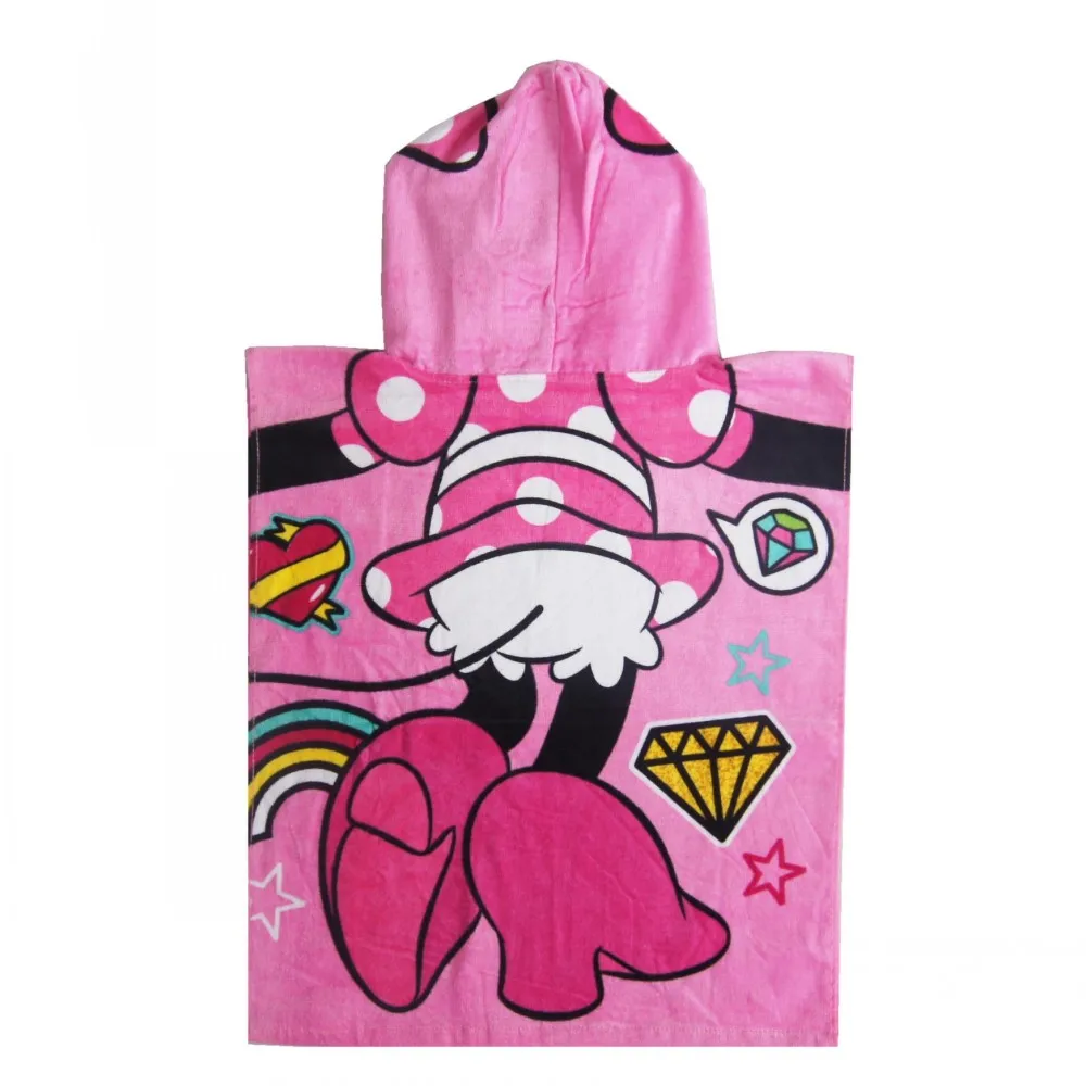 Disney розовое хлопковое банное полотенце с капюшоном и Минни Маус пончо для