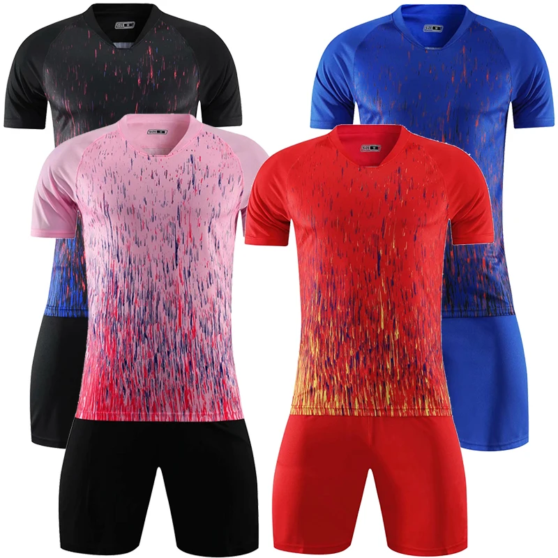 Мужская черная футболка с коротким рукавом красная Футбольная форма для