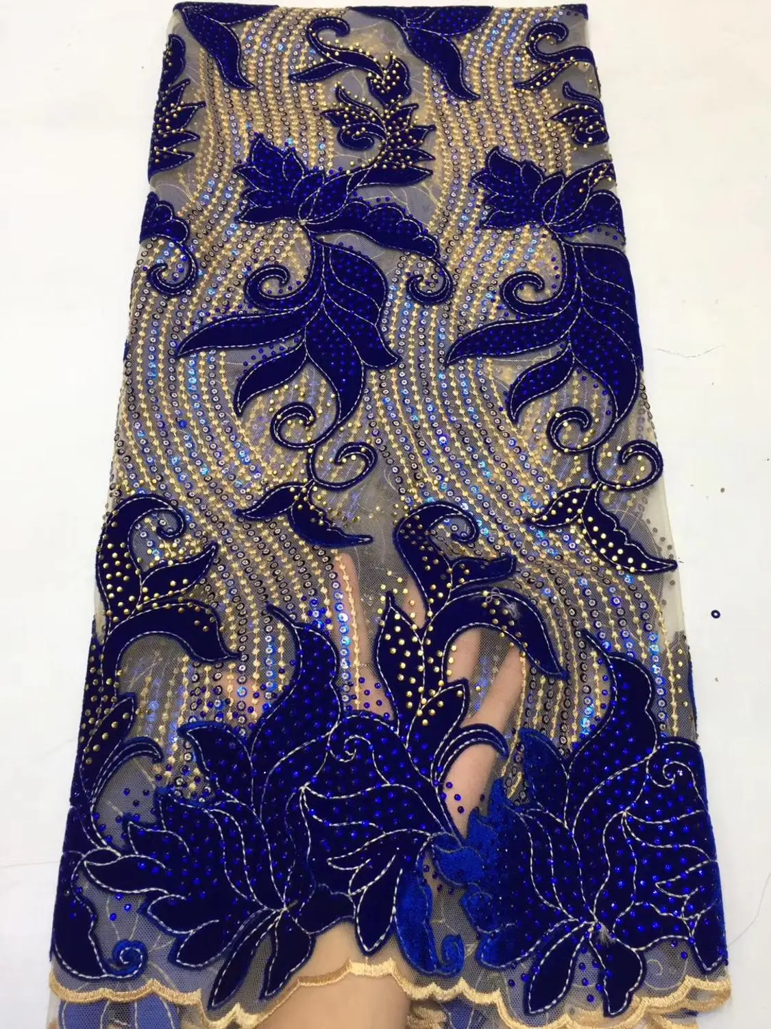 Hot Selling Lace Fabric Nigerian Wedding French Latest Velvet Embroidery Net | Дом и сад