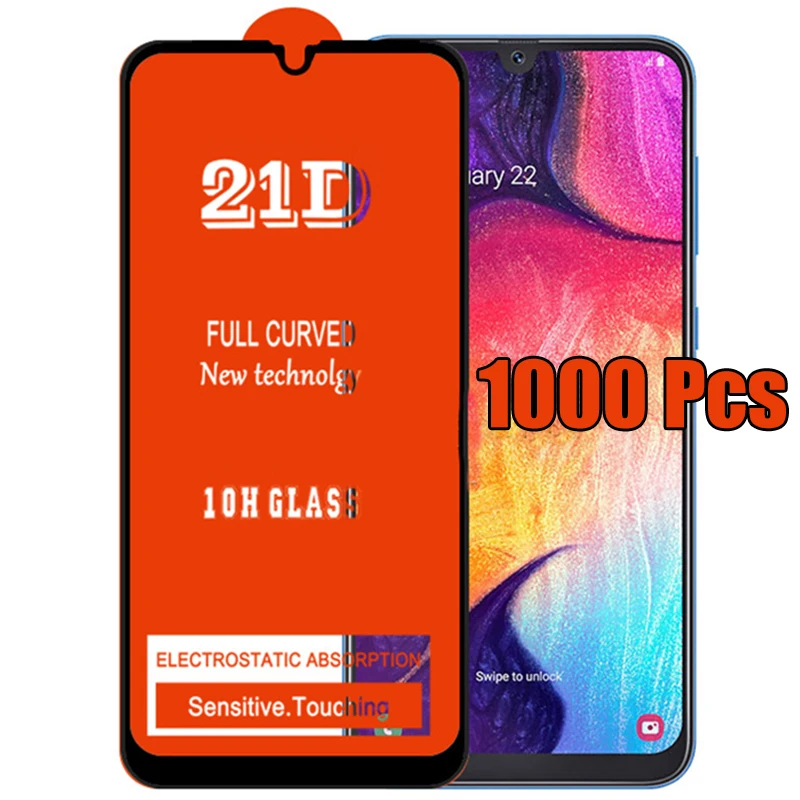 1000 шт. 21D закаленное стекло полное клеевое покрытие пленка для экрана Samsung Galaxy A21S