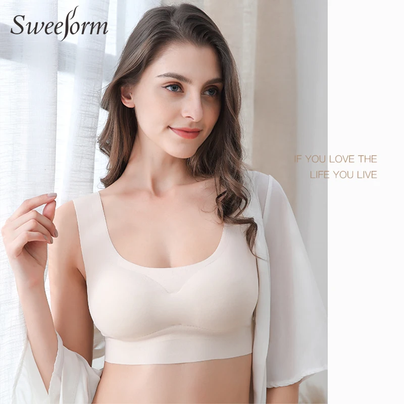 Skin Color Sweeform, сексуальные бюстгальтеры пуш-ап для женщин, удобный мягкий бюстгальтер без косточек, бесшовный бюстгальтер без косточек, женское нижнее белье, бюстгальтер Soutien Gorge - Цвет: Skin Color