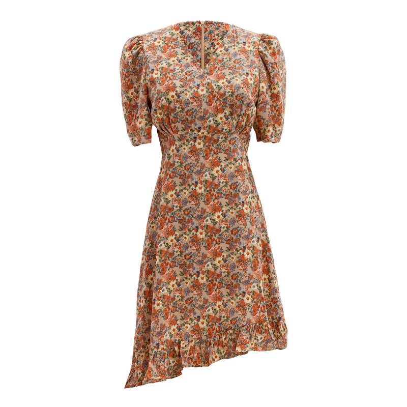 

French Floral Skirt Fairy Dress Seaside Holiday Skirt Beach Skirt Waist Slim Temperament Summer