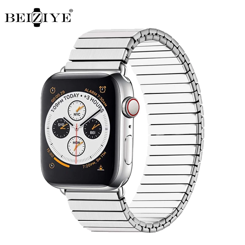 Ремешок эластичный для Apple Watch Band 42 мм 38 40 44 браслет из нержавеющей стали с