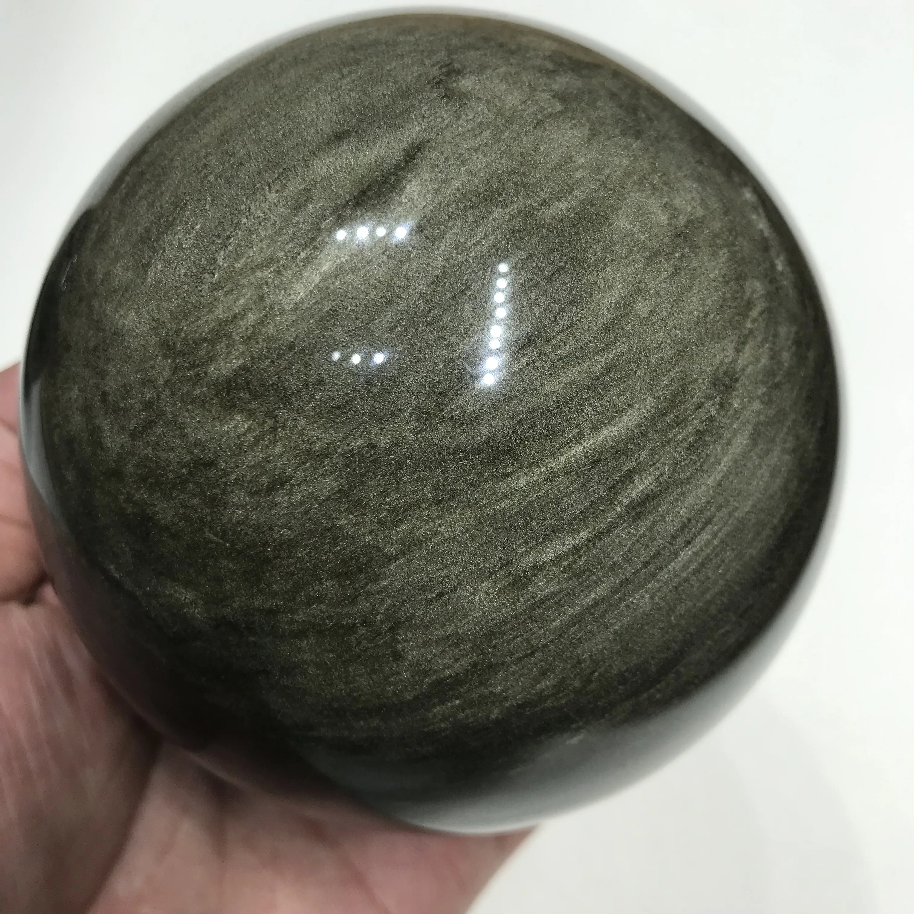

1PC Natural Quartz Obsidian Gold Sphere Reiki Ball Energy Healing Stone Living Room House Accessories Aquarium Decor
