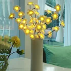 Искусственный светодиодный Цветок 20 светодиодов, имитация ветки орхидеи, Сказочная гирлянсветильник, цветок наполнителя для декора свадебной вечеринки