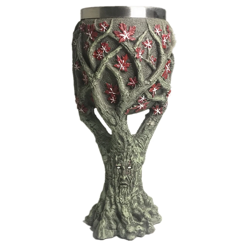

Resin Stainless Steel Coffee Mugs Tree of Life Cool Tea Cups Creative Drinkware