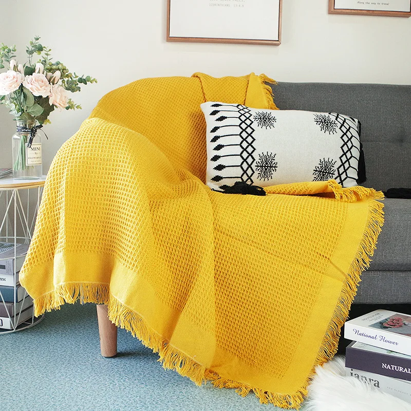 New Modern Simple ins Sofa Hanging Tapestry Nordic Knitted Throw Thread Cover Blanket for Home Living Room Couch Towel Slipcover|Чехлы для