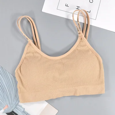 brown3 FlowerDance спортивный бюстгальтер однотонный спортивный женский Фитнес Топ полная чашка Нижнее белье Мягкий спортивный бюстгальтер для женщин тренажерный зал - Цвет: brown3