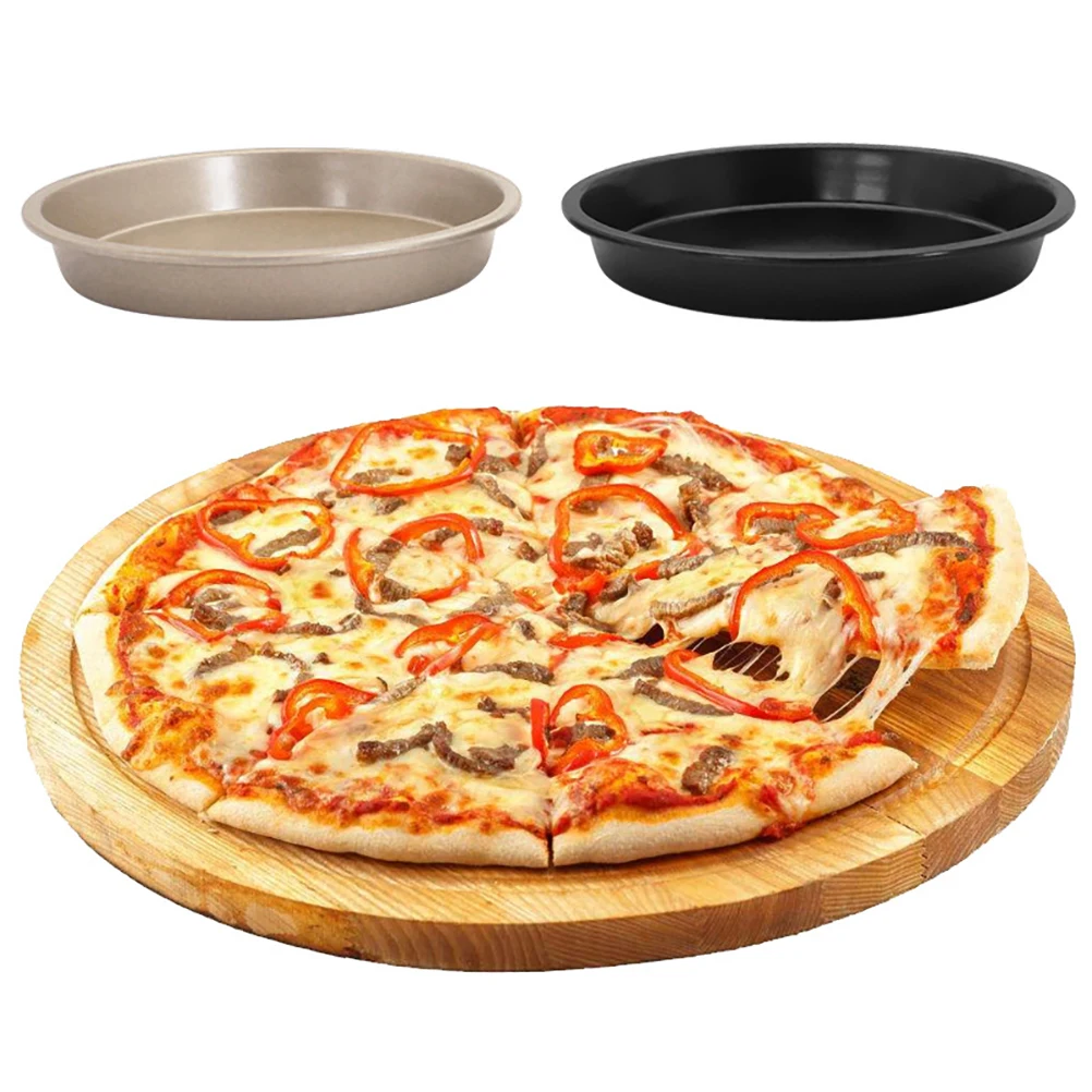 10 дюймовая тарелка для пиццы круглая глубокая лоток из углеродистой стали