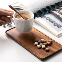 rustic walnut wooden tea tray solid wood serving tray table plate snacks food storage dish for hotel home serving tray