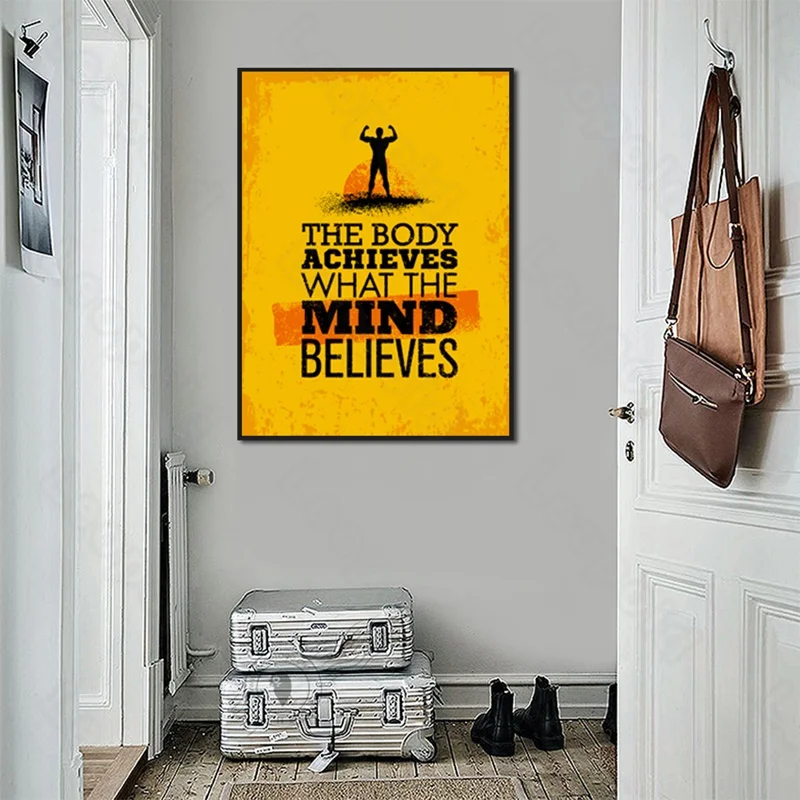 

Modern Style Murals Yellow Strong Man Frameles Poster Home Residential Bedroom Decoration Living Room Canvas Painting