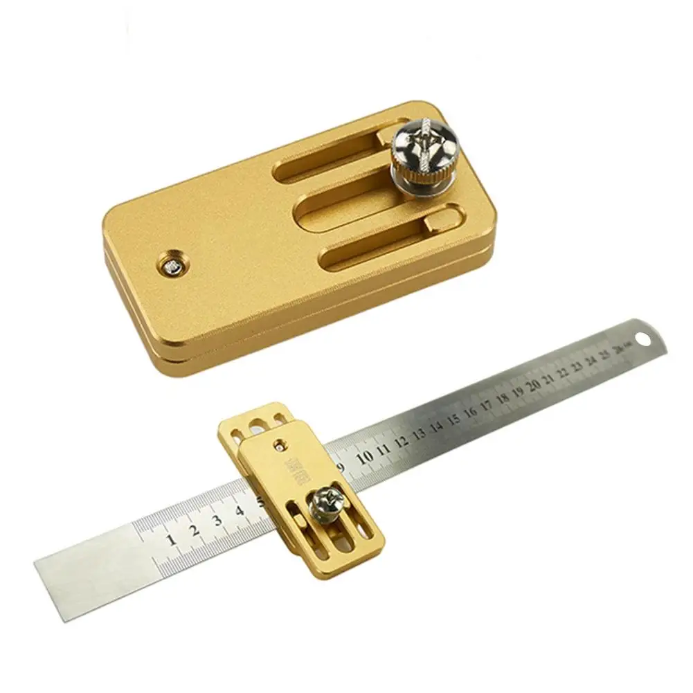 

Ruler Positioning Block Steel Woodworking Scribing Locator Line Marking Gauge Ruler Locator DIY Carpentry Scriber Measuring Tool