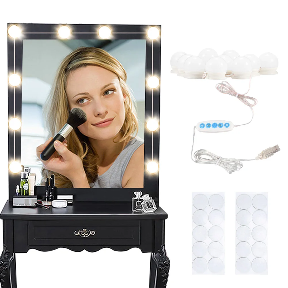 USB 5V макияж зеркало светодиодный светильник 10 лампы Регулируемый ed Make Up