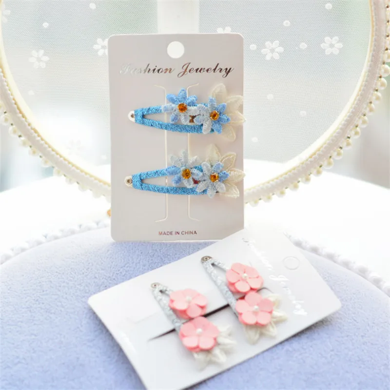 10 шт./лот детские заколки для волос девочек малышей двойные цветы шпильки заколка