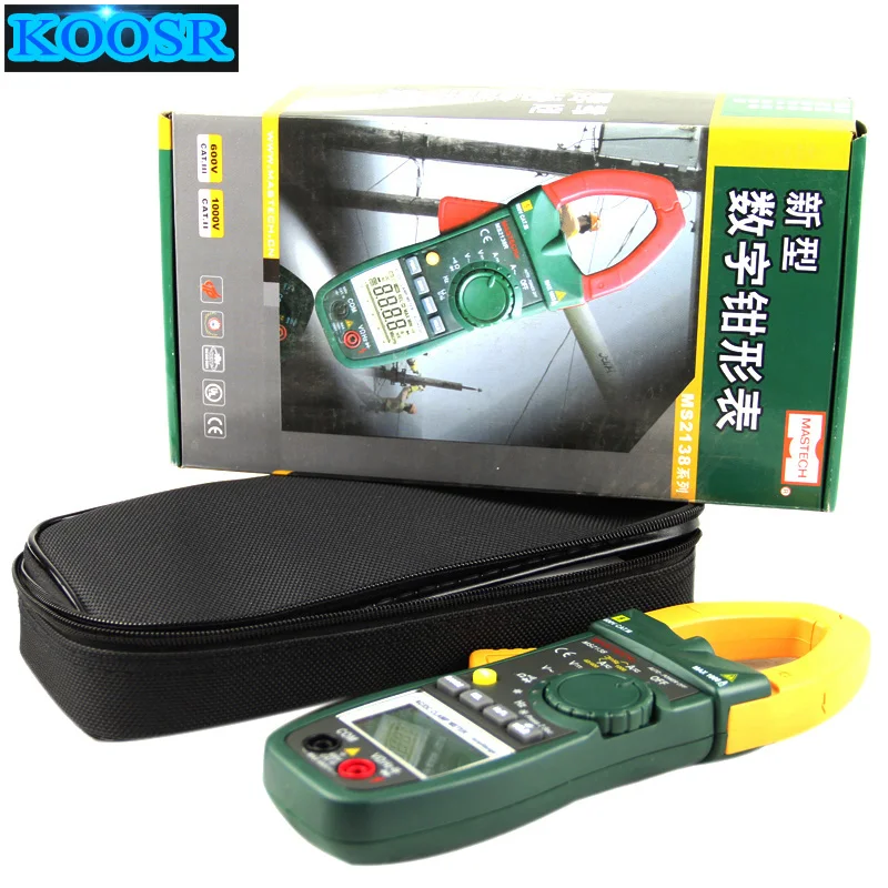 MASTECH MS2138 цифровой 1000A AC DC клещи мультиметр переменного электрического тока 4000